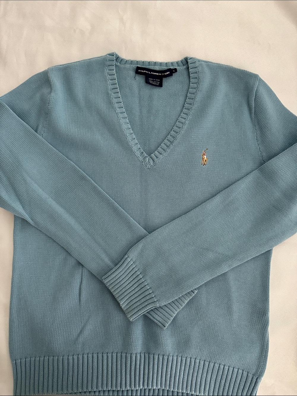 Polo by Ralph Lauren Pale Blue V-Neck Sweater